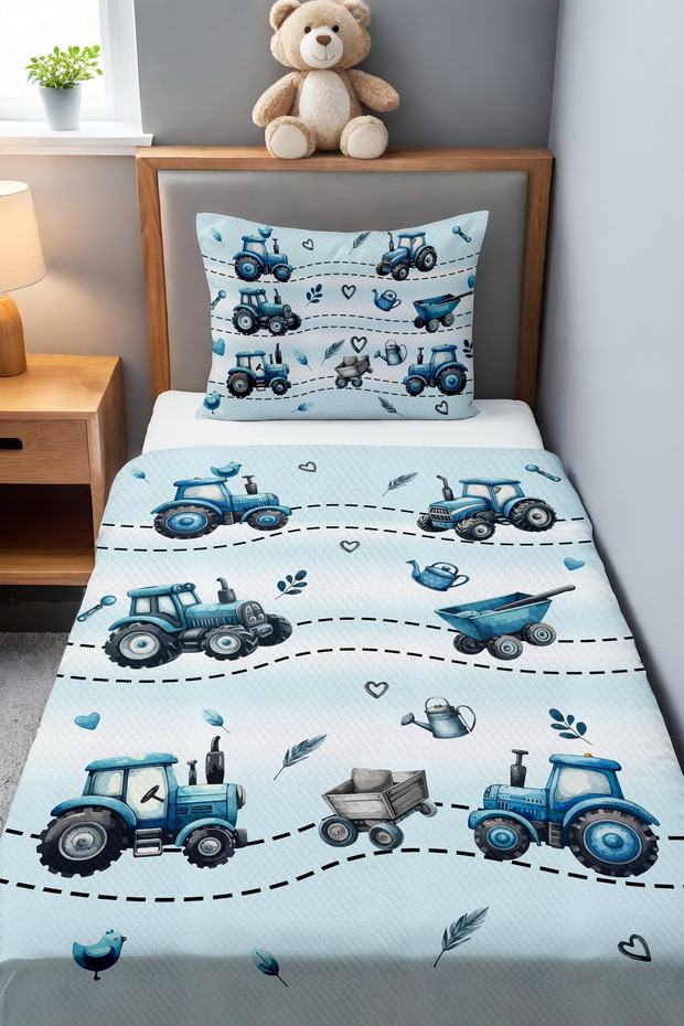 مجموعة بيكيه منقوشة باللون الأزرق - 2