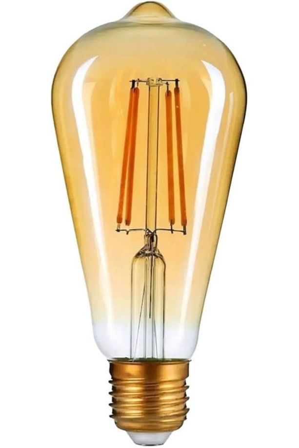 4 WATT FLAMENT LED RUSTİK AMPUL / E 27 DUY / KIRILMAZ GÖVDE / DİM EDİLEBİLİR / SARI IŞIK - 1