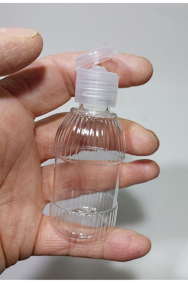 50 Adet Boş Şişe şeffaf damla kapaklı Kolonya Şişesi Doldurulabilir Cep Plastik Parfüm Şişesi 50 ml - 1