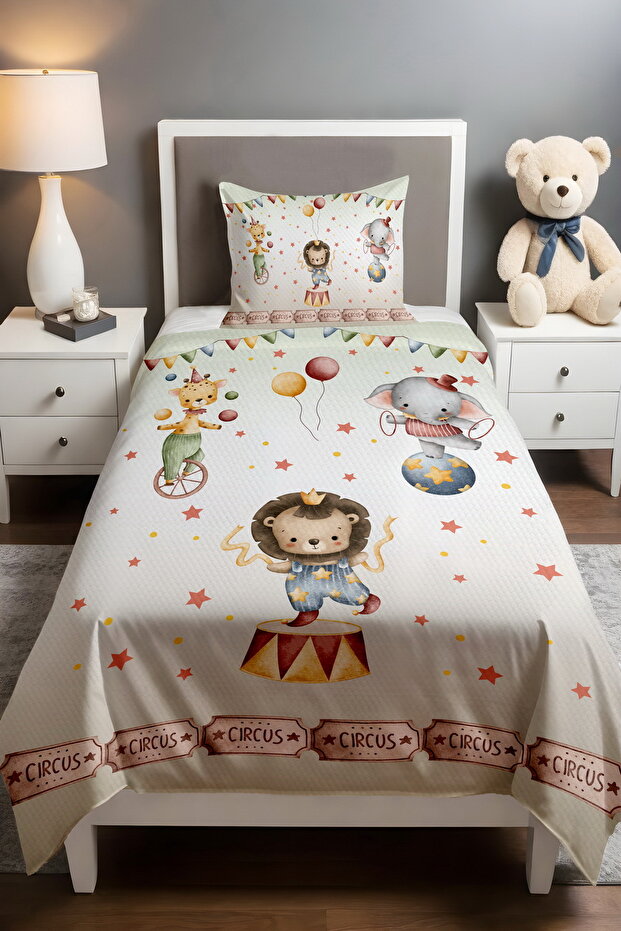 Animals Circus Patterned Pique Set - 1