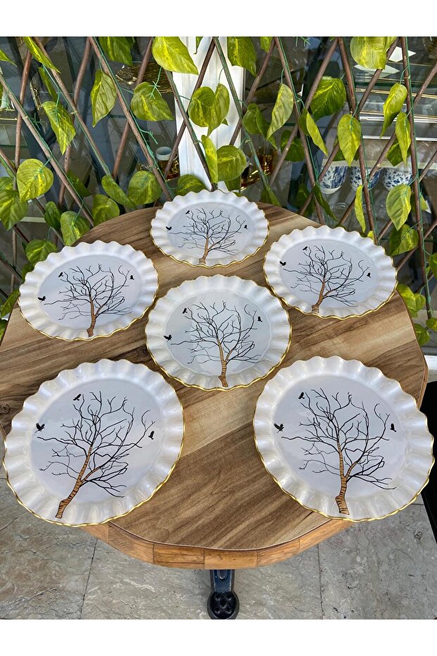 Ağaç Model 6`lı Servis Tabağı - 3