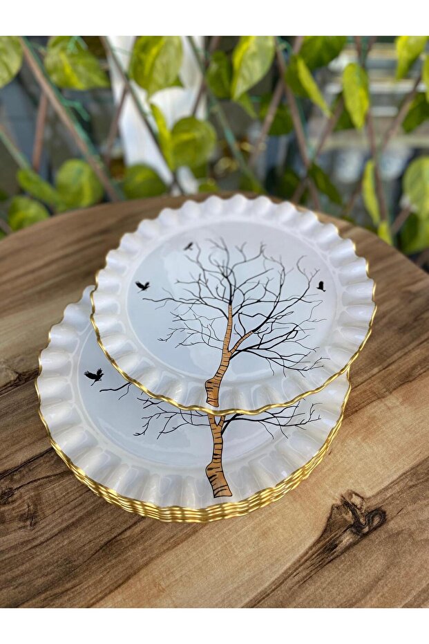 Ağaç Model 6`lı Servis Tabağı - 2