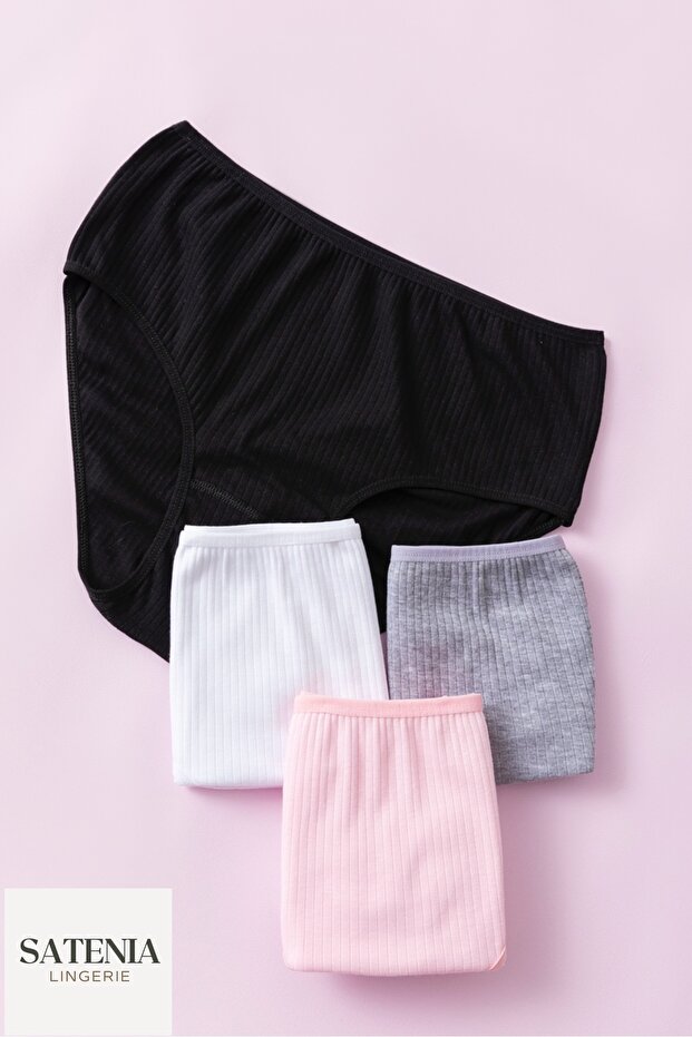 Women's Ribbed Plus Size Cotton Panties 4-Pack (Xl-2Xl - 3XL)