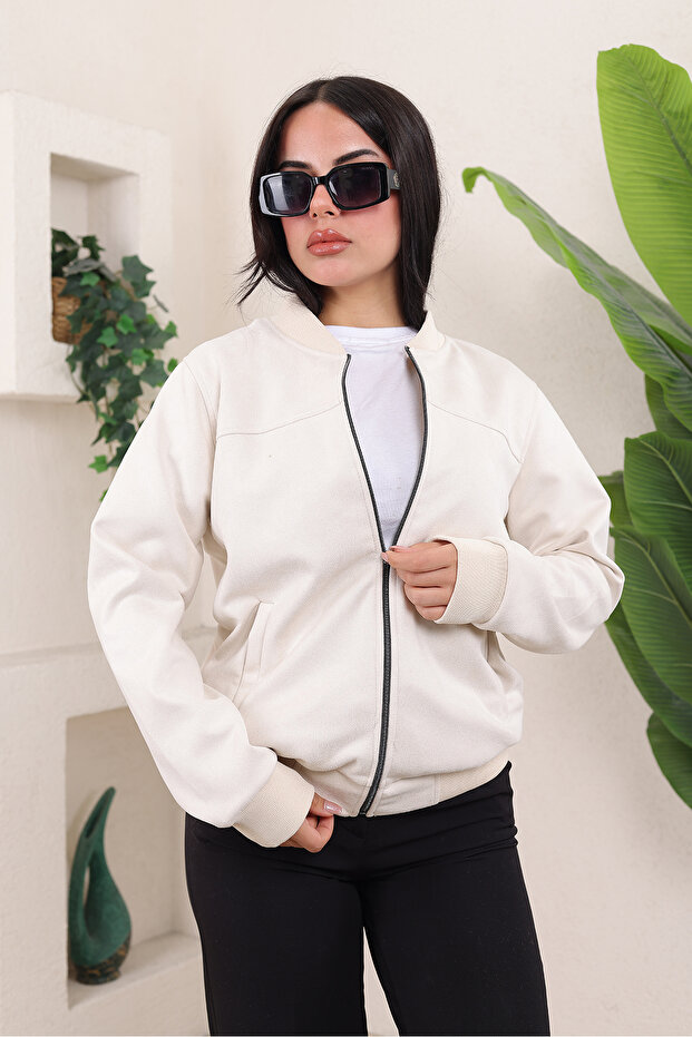 Bomber Kolej Süet Ceket - 2