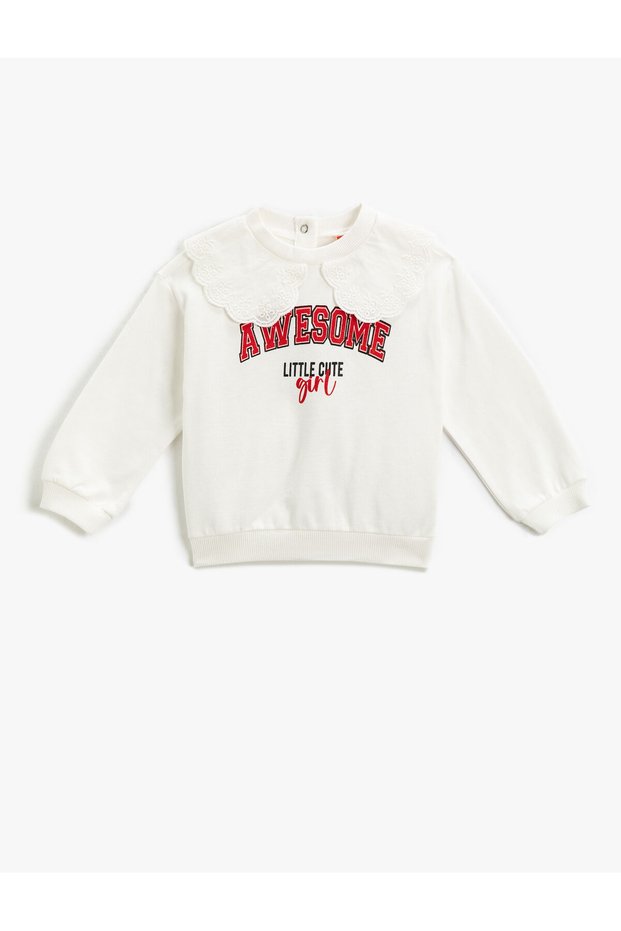 Baby Collar Sweatshirt with Snap Closure on the Back and Printed Bandanas