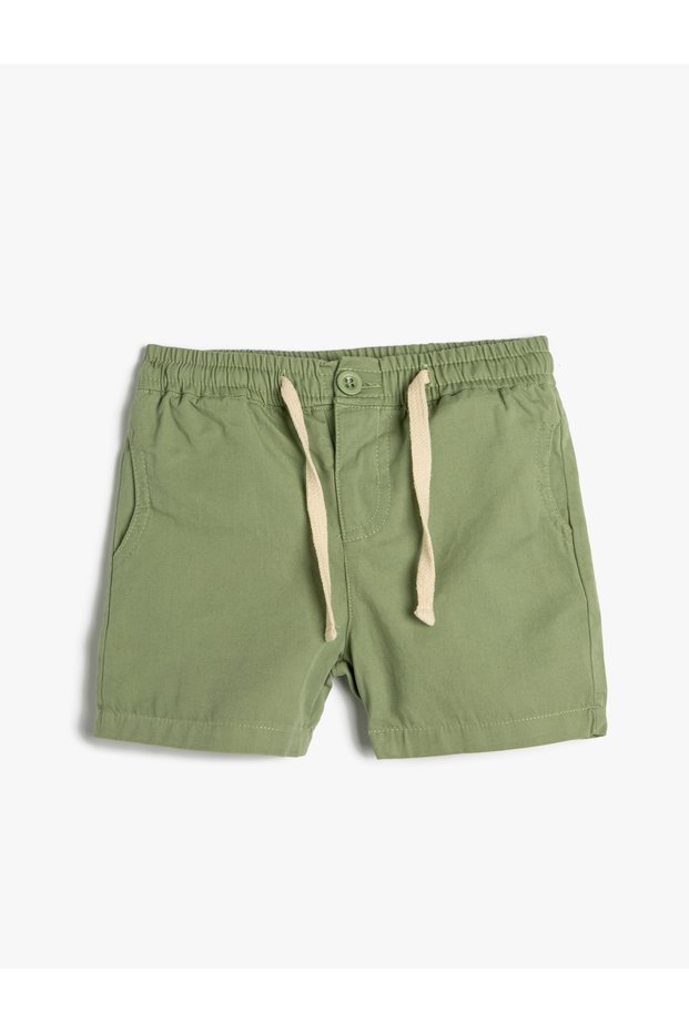 Shorts Tie Waist Pocket Cotton