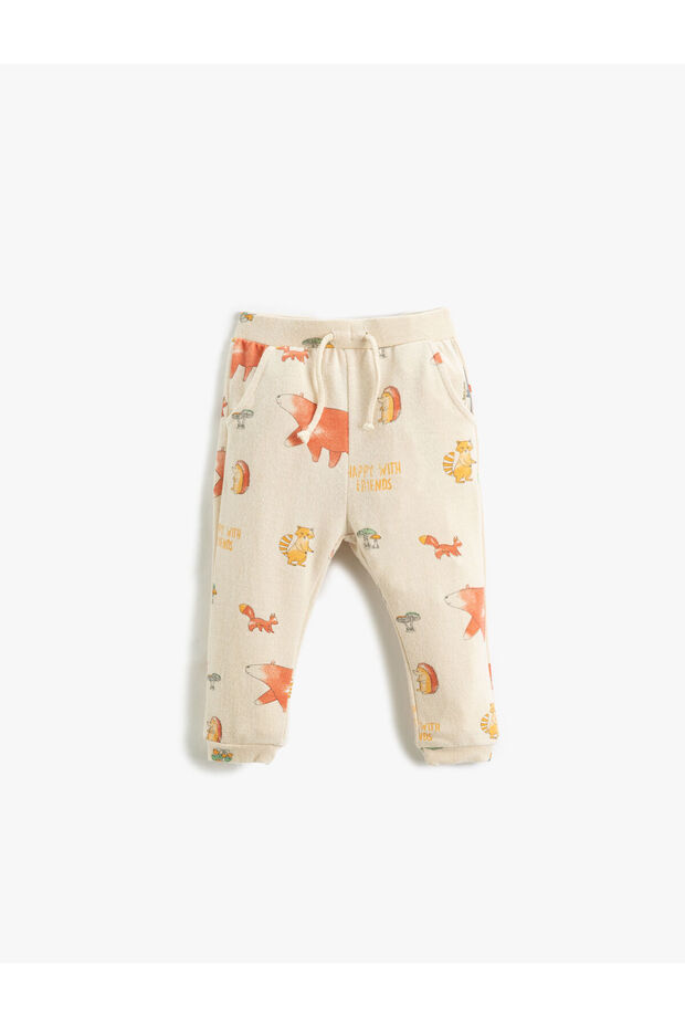 Soft Textured Jogger Sweatpants with Pockets and Tie Waist
