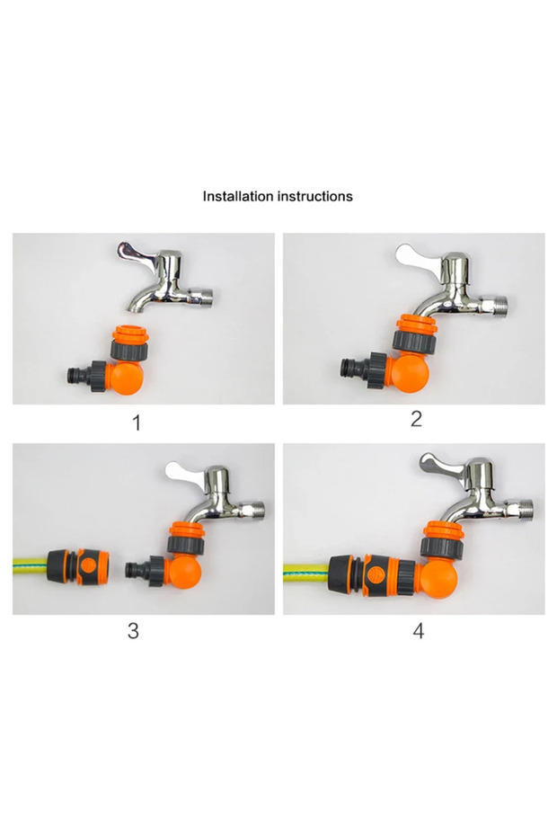 Garden Connector Faucet Adapter For 1/2 Inch Hose Reel Cart Plastic Click-Lock Quick Connectionfo... - 5