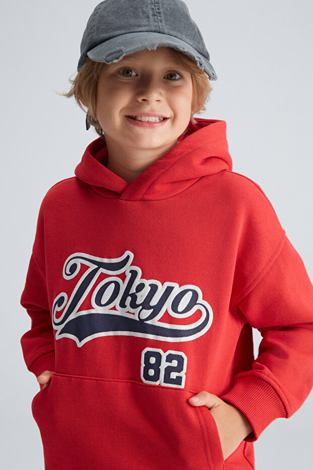 Donovan Boy's Cotton Red Tracksuit Set