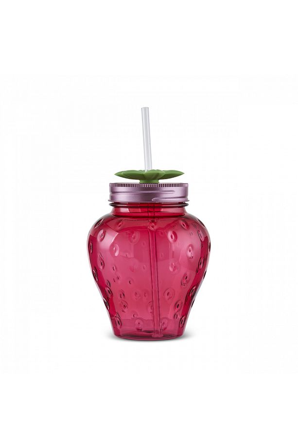 Çilek Transparent Pipetli Su Şişesi 750 Ml - 5