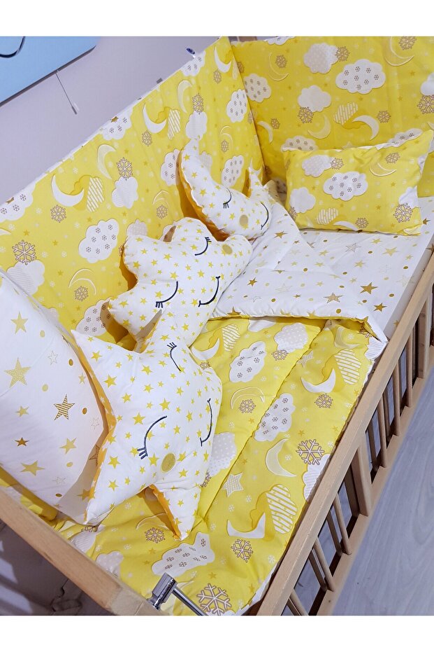 60X120 Baby Sleeping Set - Without Mosquito Net - Moon Cloud Star 54-04 (Excluding Furniture Crib)