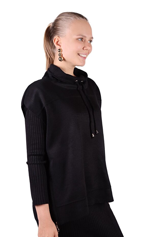 24267 Μαύρο Σετ Φόρεμα Degaje Collar - 3