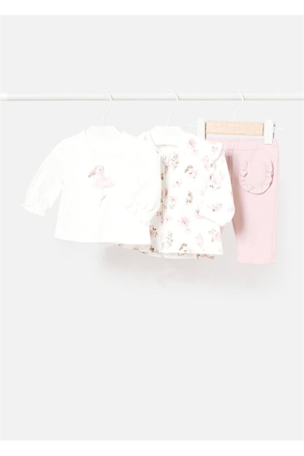 Baby Girl 3-Piece Tracksuit Set Pink 2610