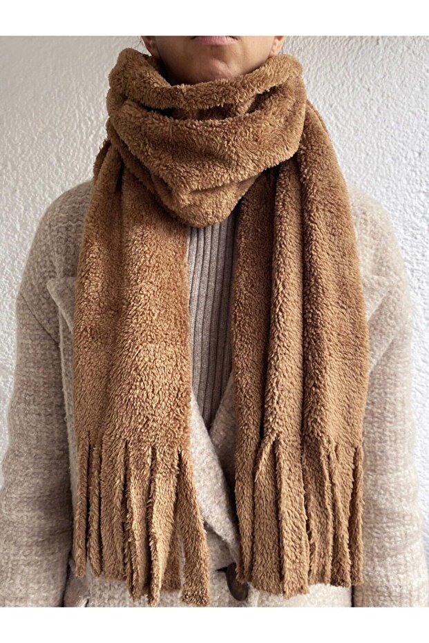 Şal de pluş Camel Kaşkol - 3