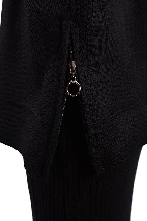 24267 Μαύρο Σετ Φόρεμα Degaje Collar - 8