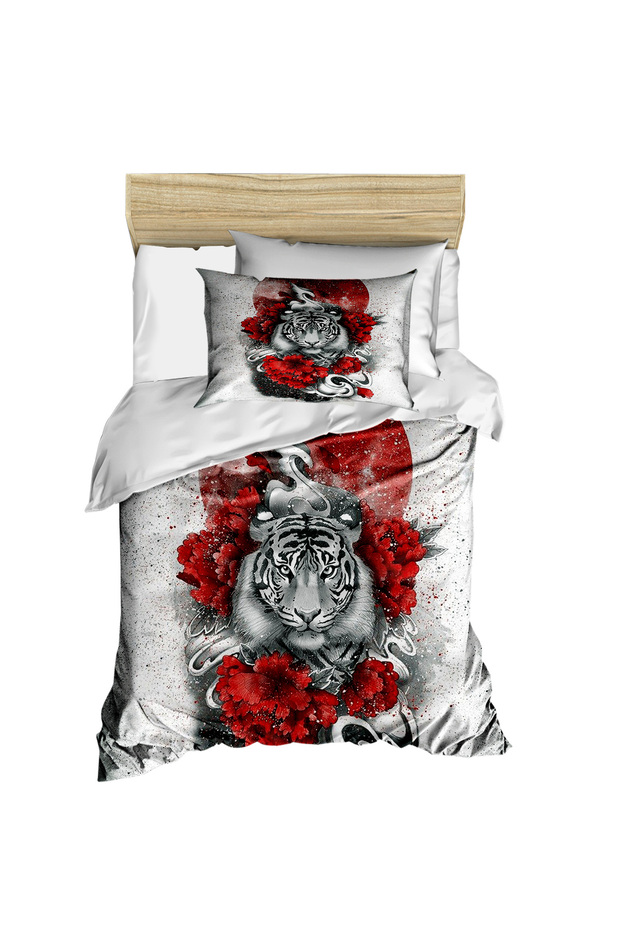 Tiger Floral Single Young Duvet Cover Set