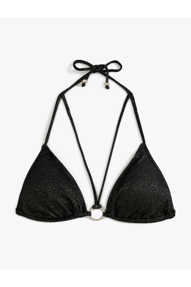 Triangle String Ring Detailed Bikini Top