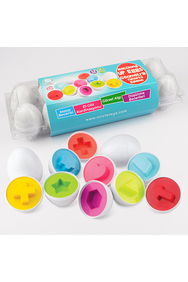 12-piece geometric egg matching game
