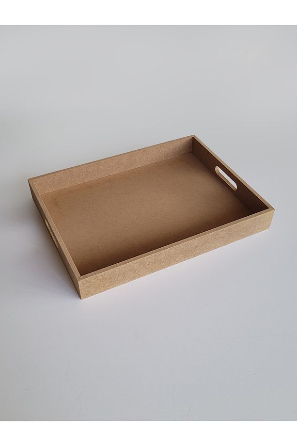 Ahşap, Ham Mdf, Boyanabilir Dikdörtgen Tepsi, 25 X 33 Cm - 1