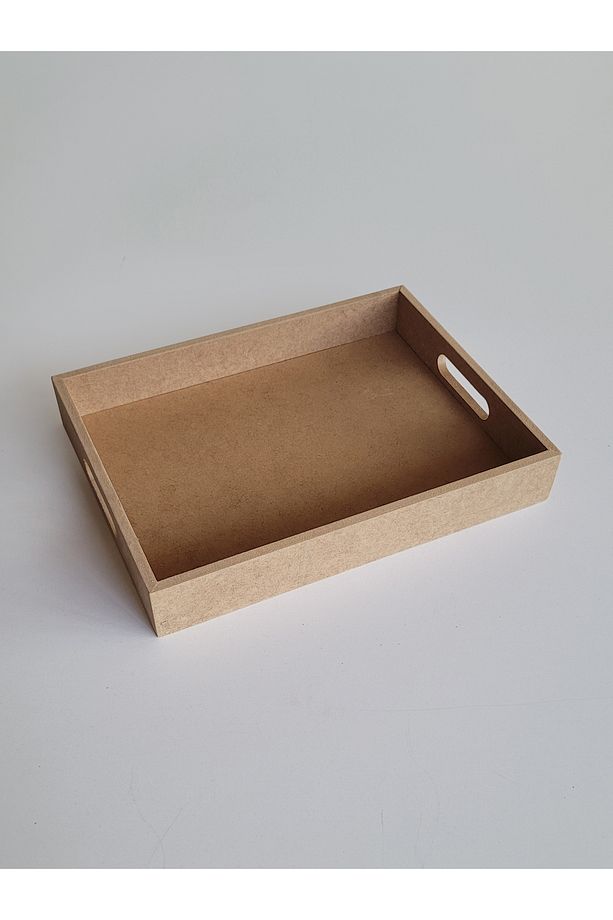 Ahşap, Ham Mdf, Boyanabilir Dikdörtgen Tepsi, 40x30 Cm - 1
