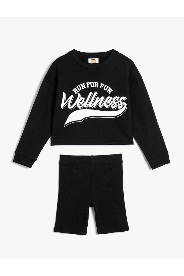 Sweatshirt ve Şort Seti İkili Pamuklu - 3