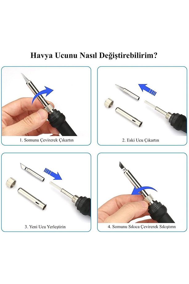 St-60 Model Profesyonel 60w Isı Ayarlı Havya Lehim Bant Lehim Pastası Stand - 3