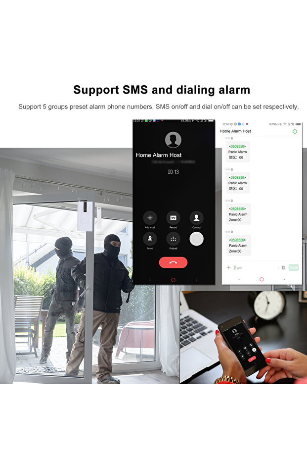 Wireless WIFI GSM Auto-dial Alarm System Display Door Sensor PIR Phone APP Remote Control Smart H... - 4