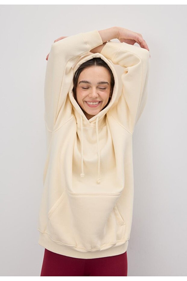 Women's Oversize Vanilla Hooded Sweatshirt