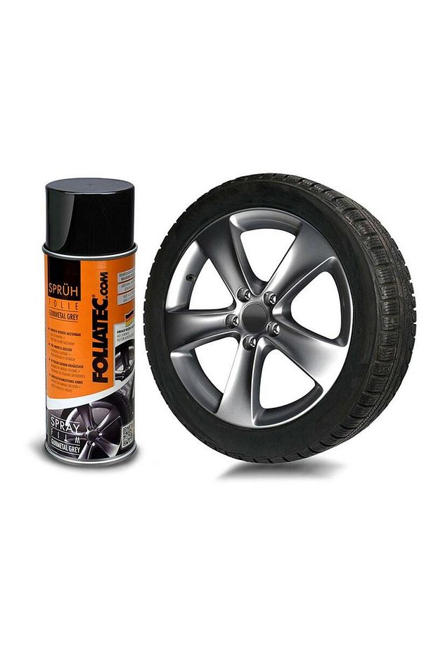 Jant Metal Sprey Folyo Yüzey Kaplama Seti 2x400ml. Tunç Metalik Gri Mat - 1
