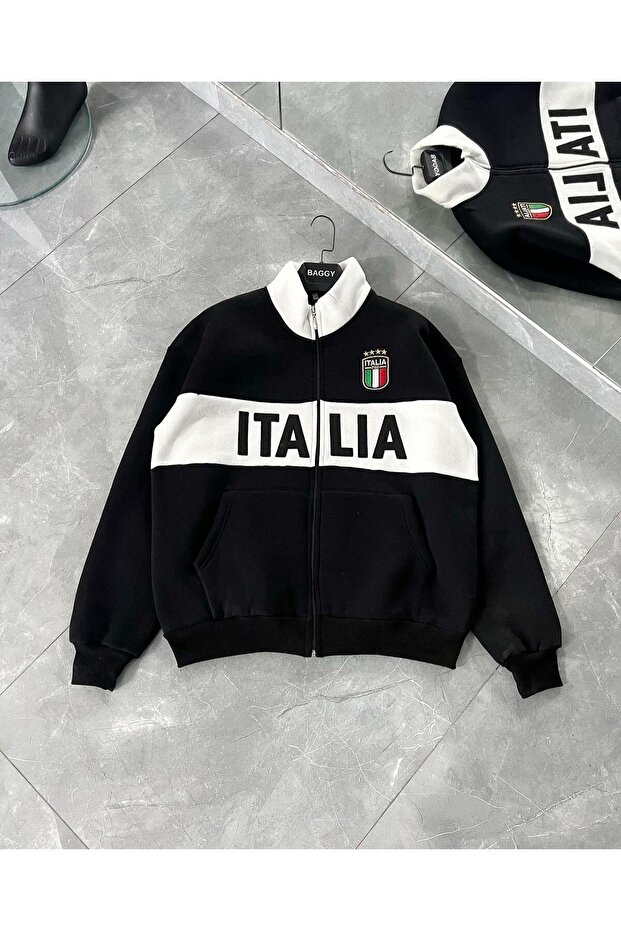 سترة سميكة ملونة مطبوعة من Italia للجنسين
