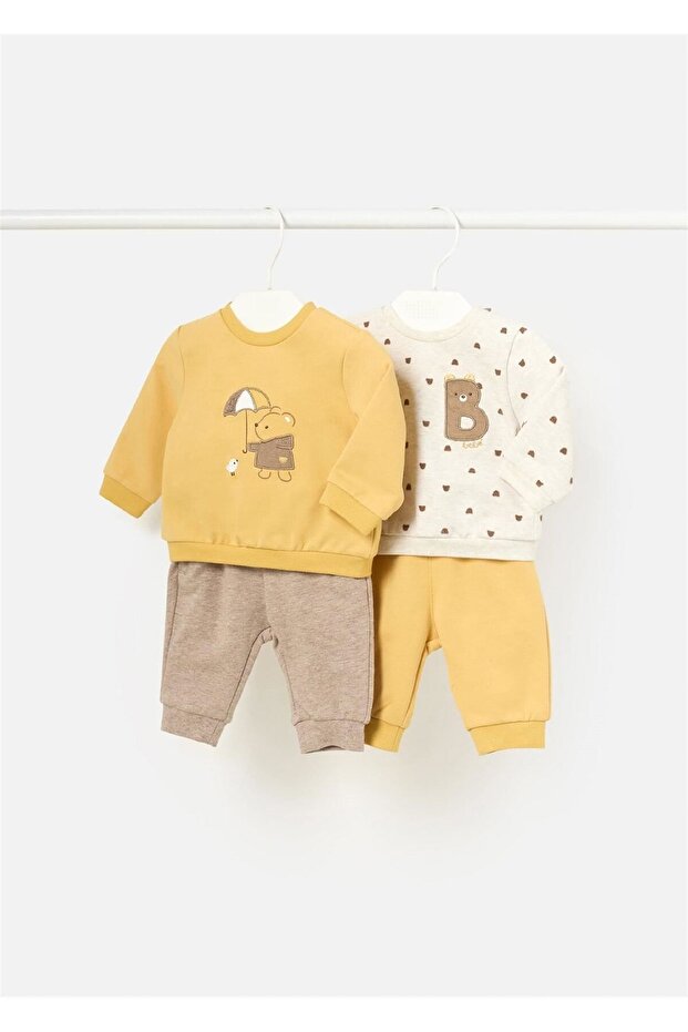 Baby Boy 4-Piece Top and Bottom Set Yellow 2623