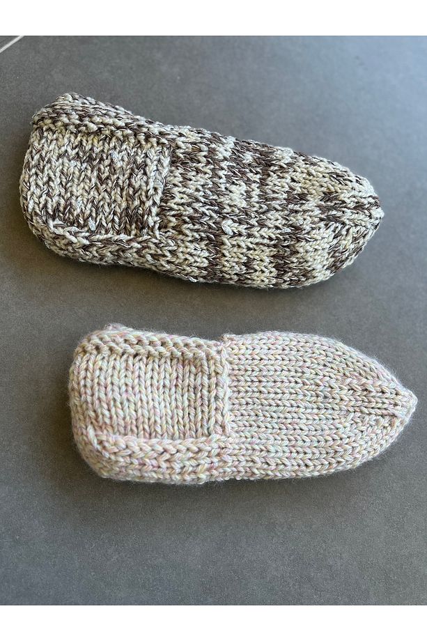 Örgü patik , el örgüsü yün patik, erkek kadın çeyiz set, el yapımı patik, 41-43 37-38 - 2