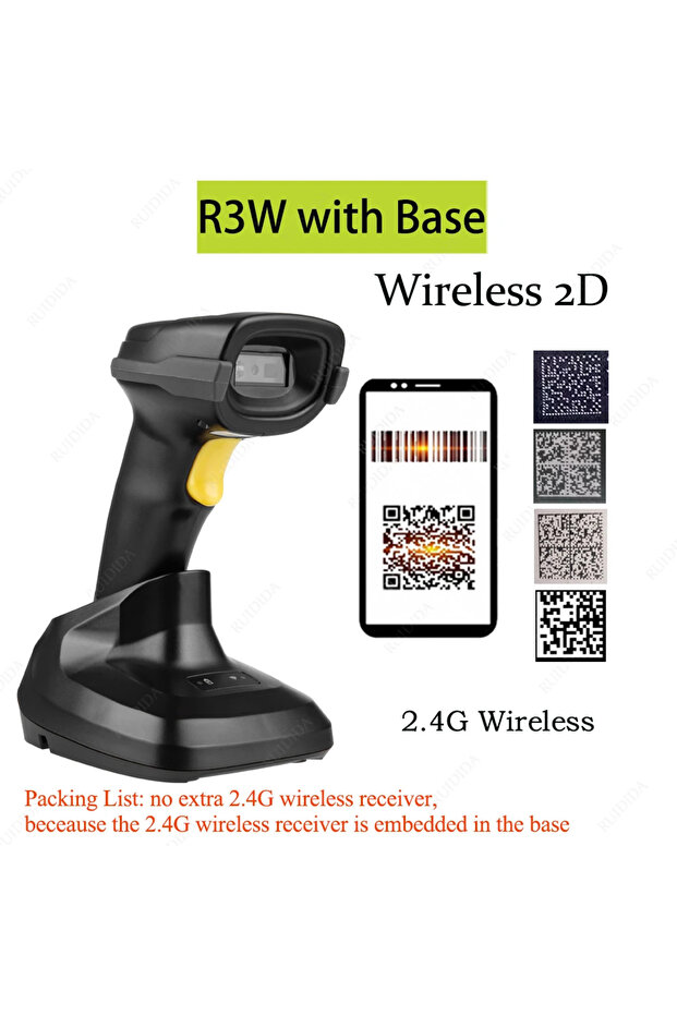 Scanner 2d Wireless with charging base qr Scanner Bluetooth Barcode Reader Code Bar Scanner Handh... - 1