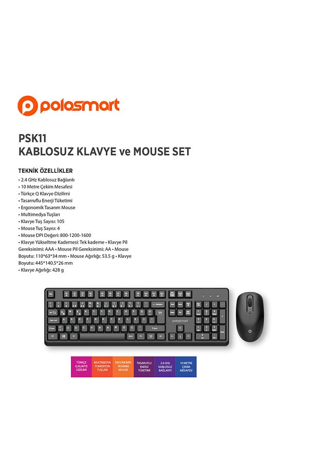 PSK11 KABLOSUZ KLAVYE/MOUSE SET - 3