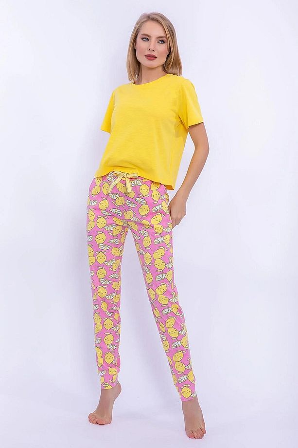 Lemons Sarı Kadın Pijama Takımı - 1