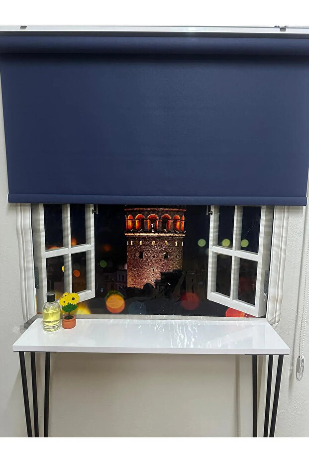 Mat Lacivert Stor Perde - 1