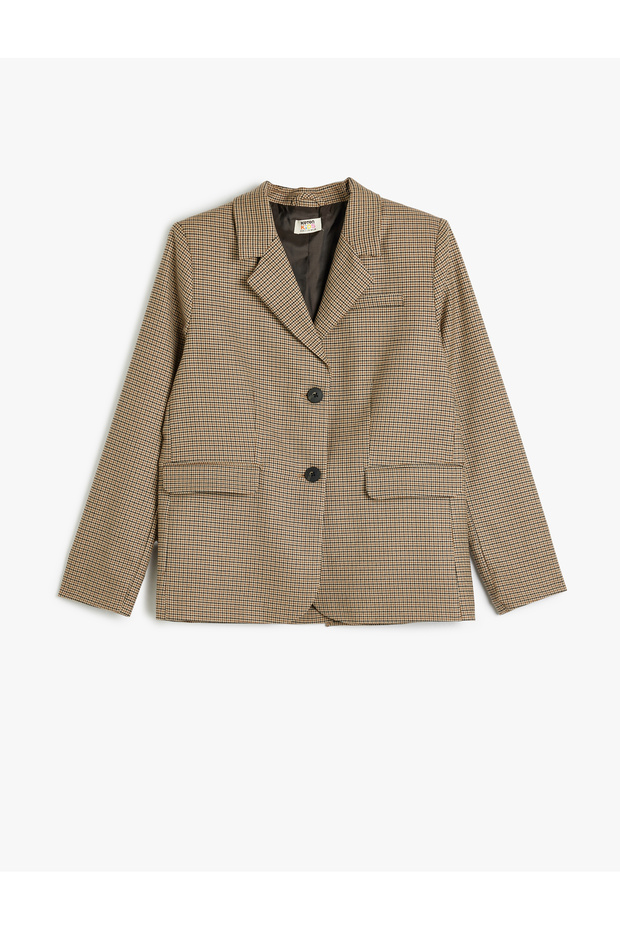 Blazer Jacket Classic Lapel Pocket Detail Long Sleeve Buttoned