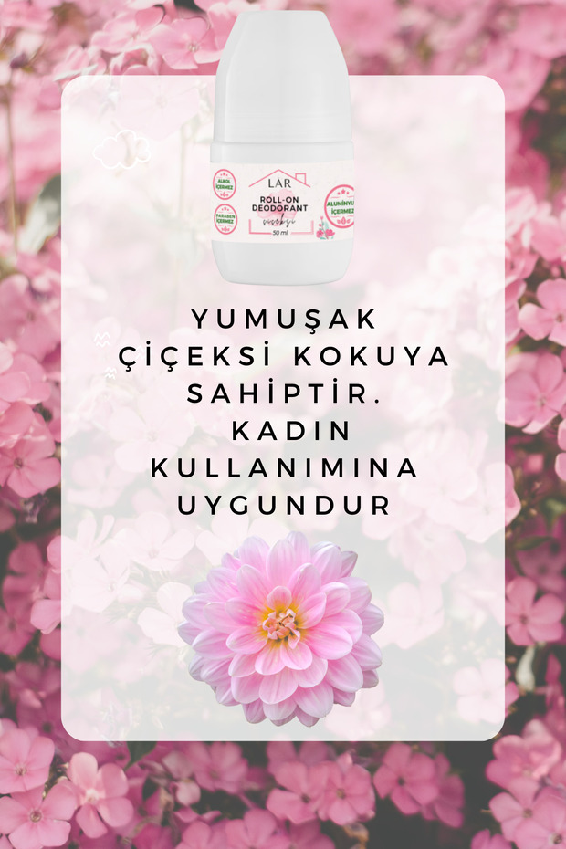 Doğal Alüminyumsuz Parabensiz Alkolsüz Vegan Ferah&çiçek Roll-on Deodorant 2li Avantajlı Paket 50ml - 5