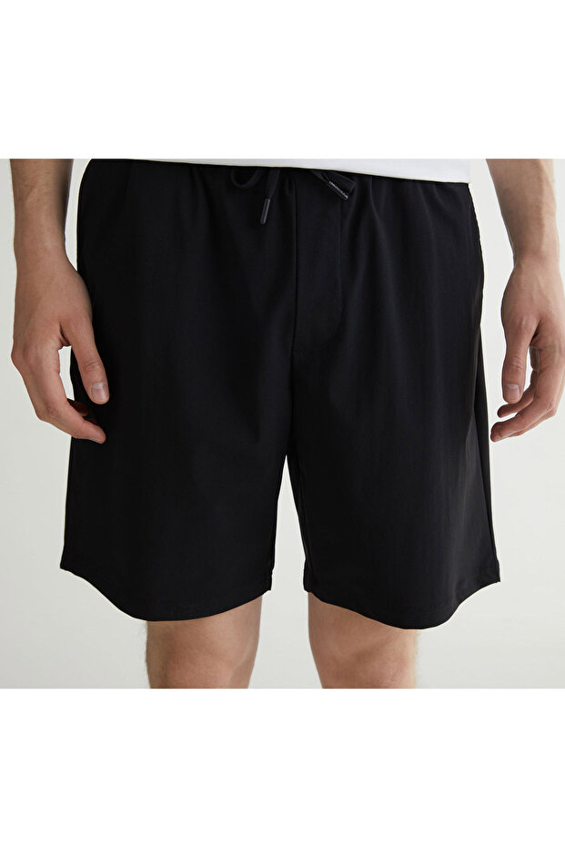 Erkek Siyah Regular Fit Şort - 4
