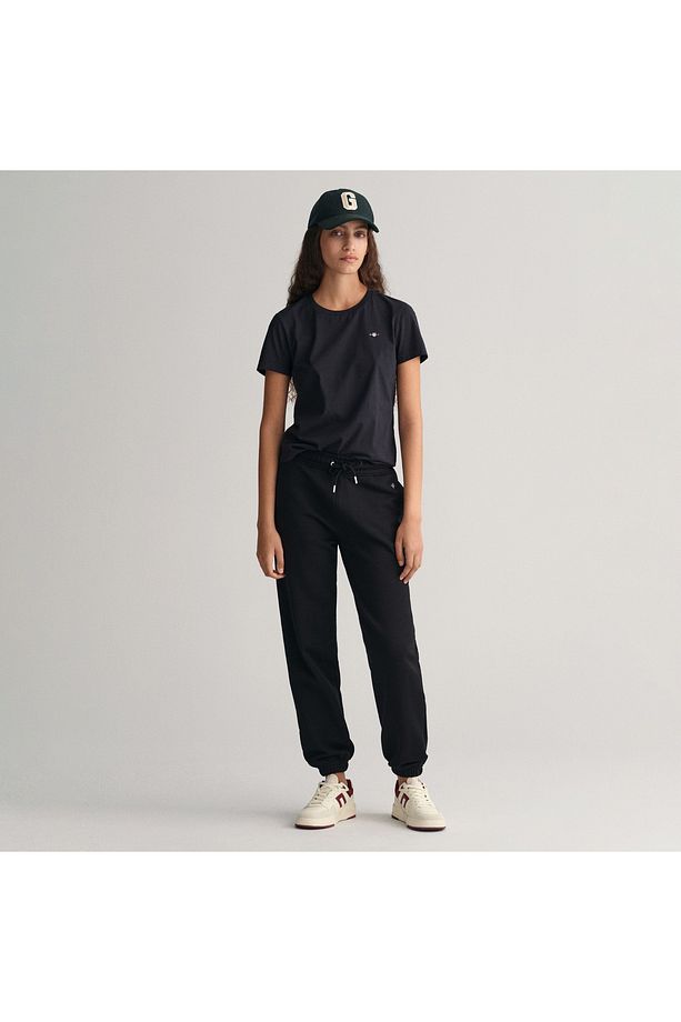 Kadın Siyah Relaxed Fit Logolu Eşofman Altı - 5