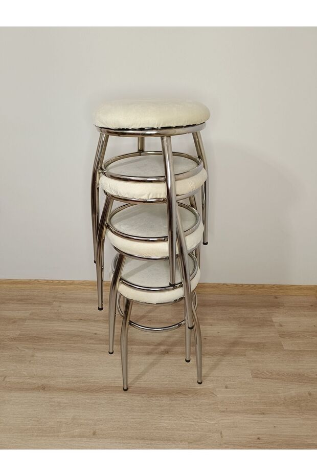 Tabure, Bar Taburesi, 6 Adet Tabure, Metal Ayaklı Tabure, Iç Içe Geçebilen Tabure, Altılı Tabure - 4