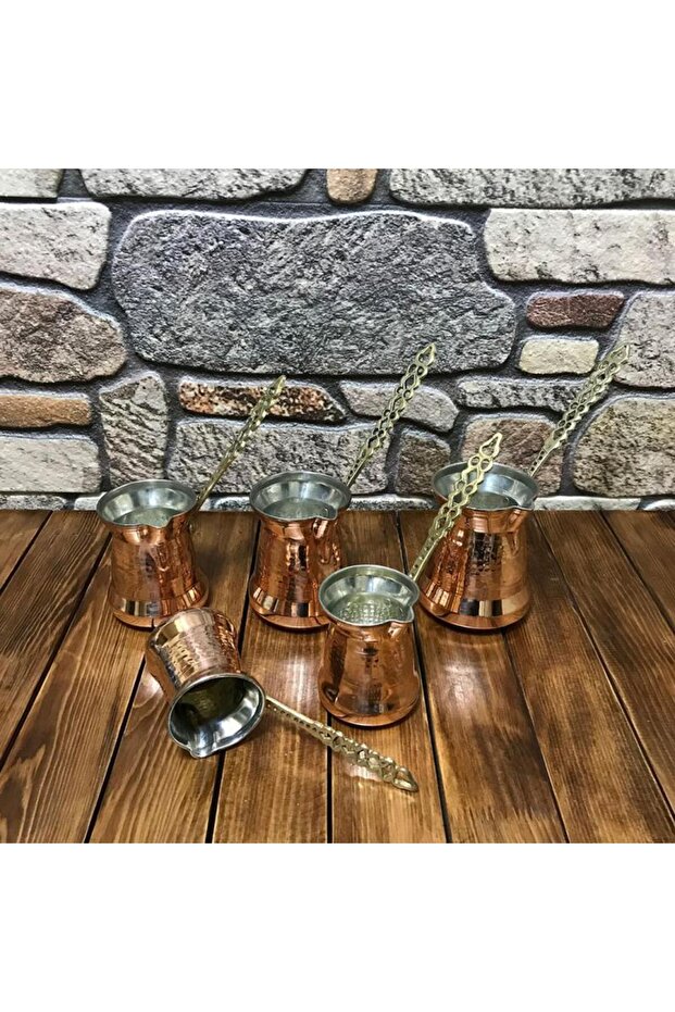 طقم إبريق قهوة نحاسي سميك من Sultan - 3