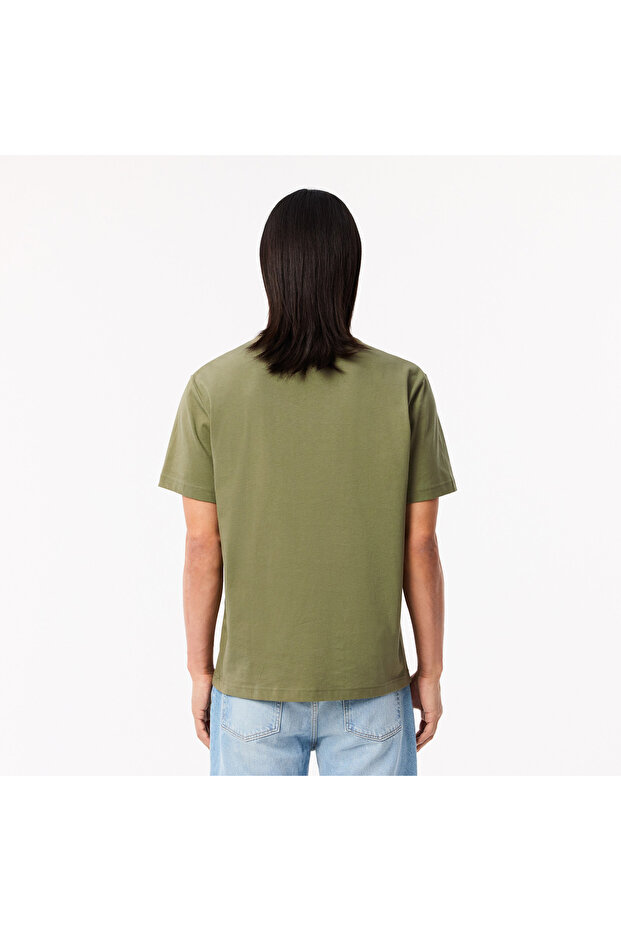 Erkek Classic Fit Bisiklet Yaka Haki T-Shirt - 3