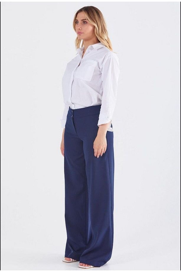 59056 Önden Çift Düğmeli Bol Paça Pantolon Qys Pantolon 59056 #23-04# - 2