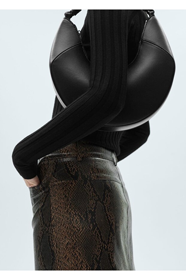 Yılan derisi görünümlü mini etek - 6