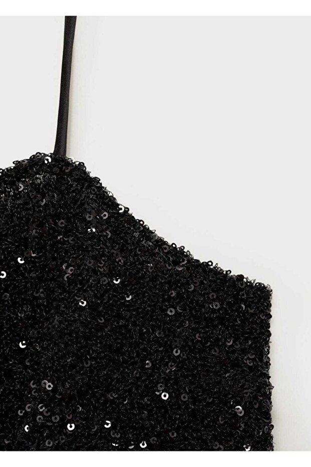 İnce askılı pullu bluz - 6