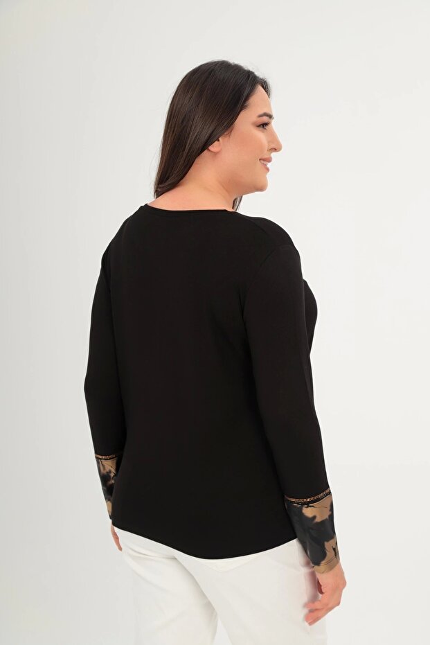 Patterned Pieced Stone Printed Blouse - 4