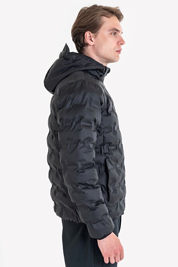 معطف أسود منتفخ - موديل 23k-1072 - 3