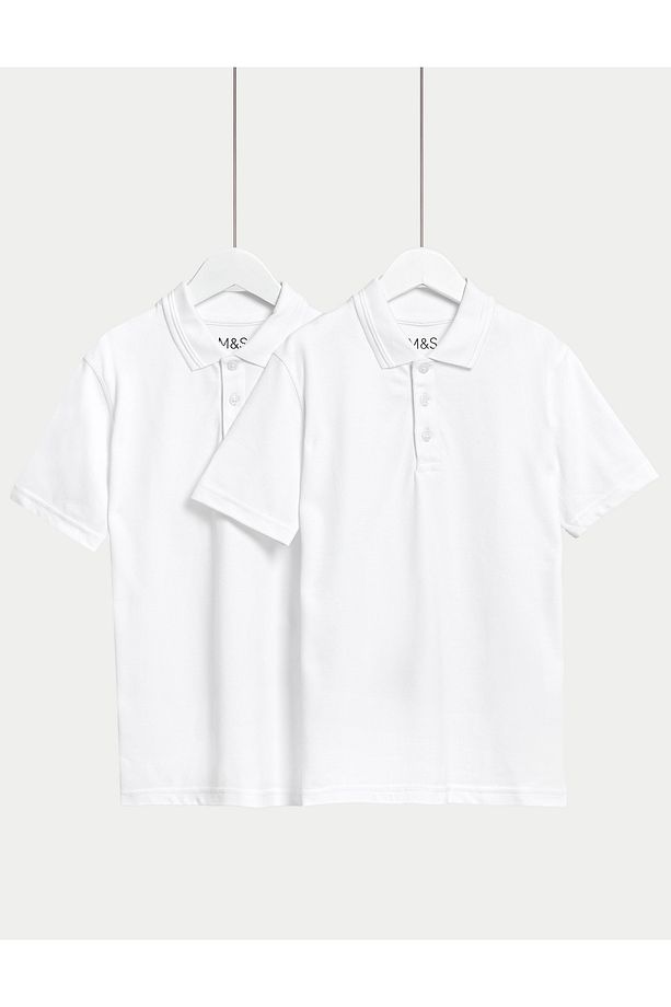 Saf Pamuklu 2'li Polo Yaka T-shirt (2-16 YAŞ) - 1