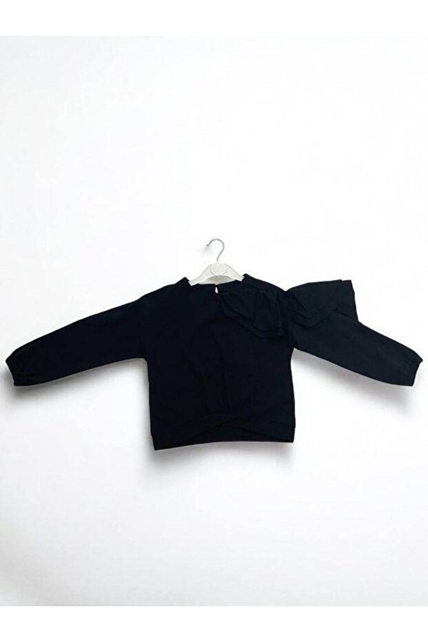 Girl's Seasonal Cotton One-Shoulder Ruffle Blouse
